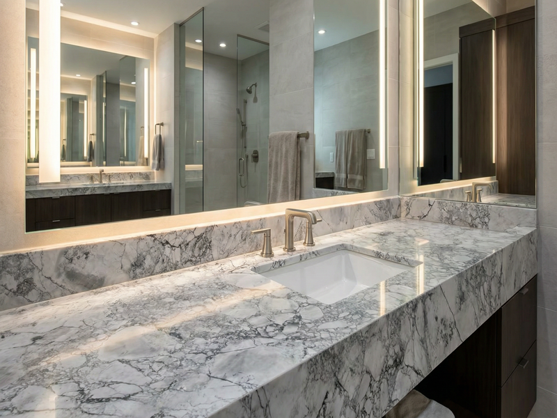 Brazilian Calacatta Brasil Quartzite Bathroom Vanity Tops Brazilian Calacatta Brasil Quartzite Bathroom Vanity Tops