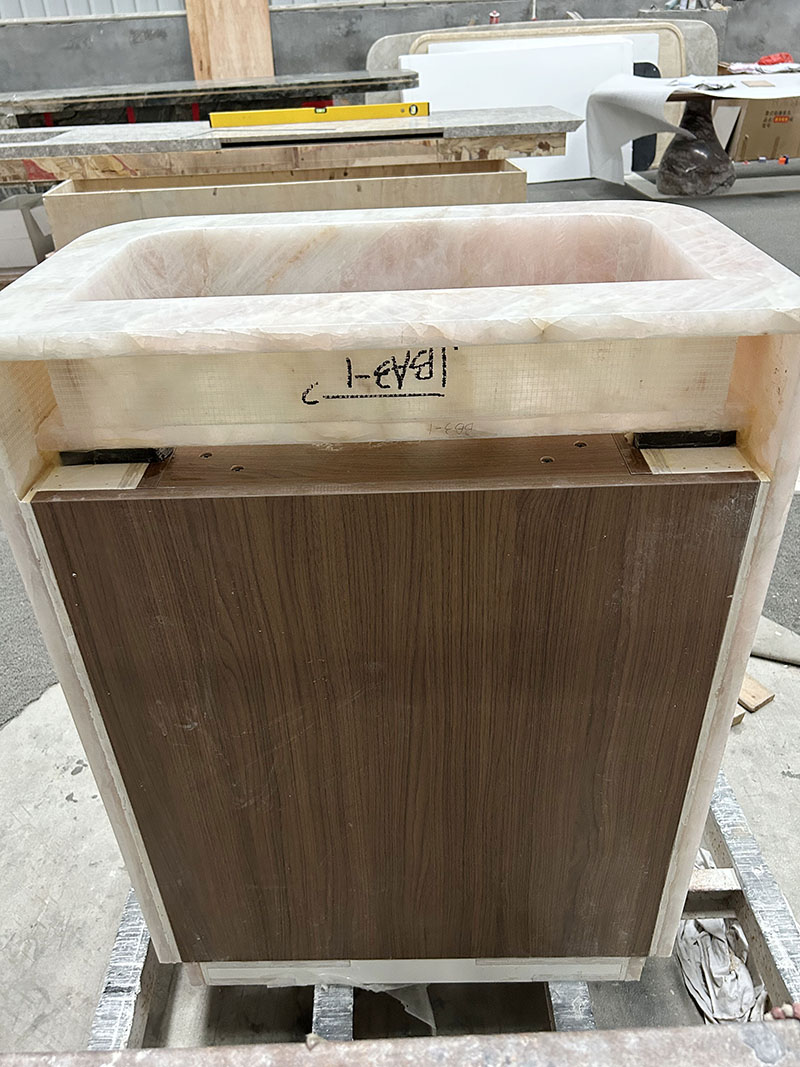 pink crystal quartzite pedestal washbasin pink crystal quartzite pedestal washbasin