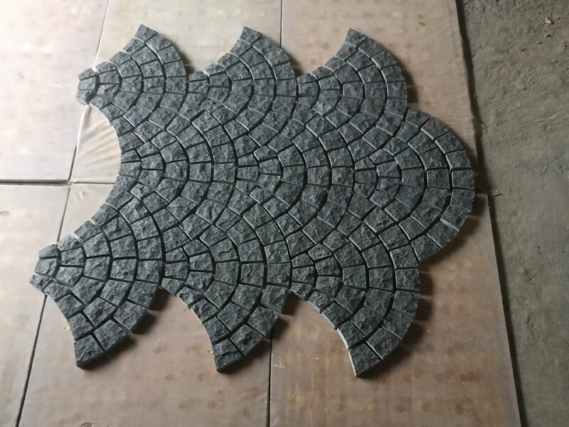 G684 Granite Fan Shaped Pattern Paving Stones G684 Granite Fan Shaped Pattern Paving Stones
