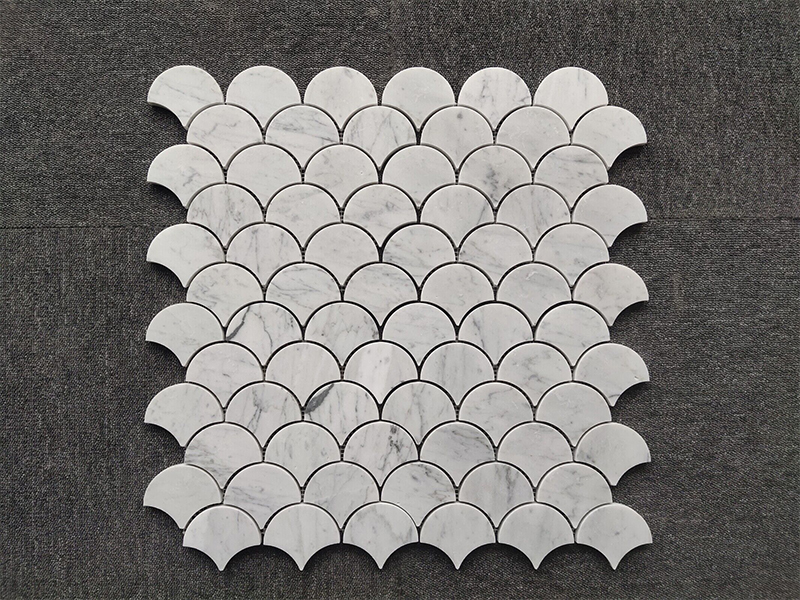 Carrara White Marble Scallop Shell Mosaic