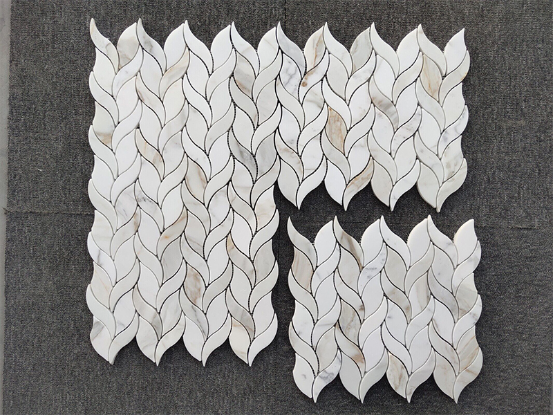 Carrara White Marble Leaves Mosaic 